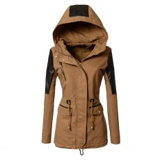 Kurtka Parka Przejściowa damska kolor Beżowy BH1517 Kurtka Parka Przejściowa damska kolor Beżowy BH1517